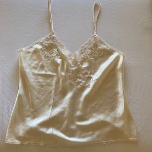 Vintage ivory silky sleep cami